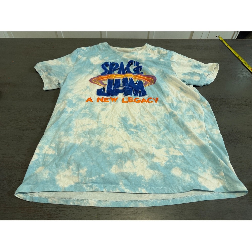 Space Jam A New Legacy Tie Dye Graphic T-Shirt Blue White XXL Mens Looney Tunes